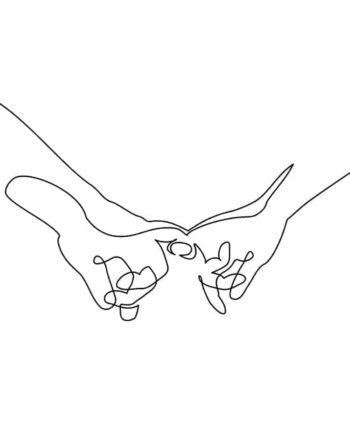 Stregtegning Holding Hands Plakat