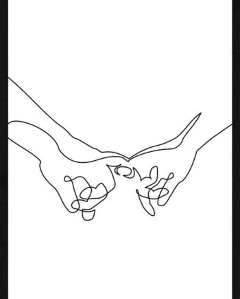 Stregtegning Holding Hands Plakat