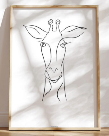 Stregtegning Plakat Med Giraf