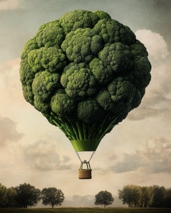 Surrealistisk Plakat 22 Broccoli Ballonfærd