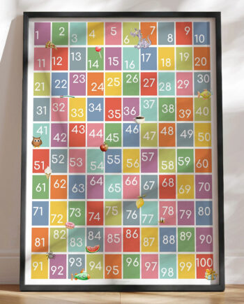 Talplakat  -100 Med Farver Og Illustrationer