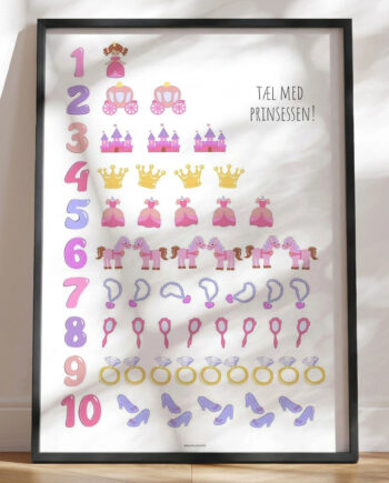 Talplakat Tæl Med Prinsessen