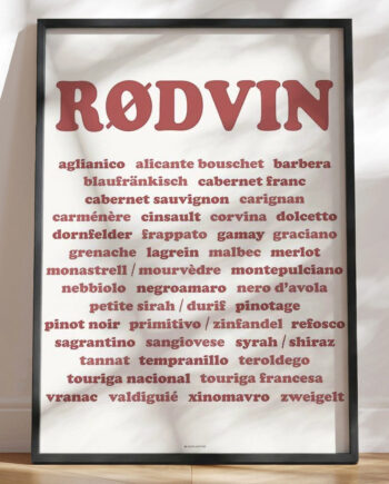 Tekstplakat Rødvinsdruer