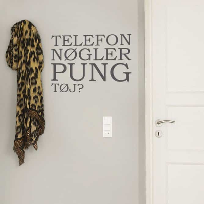 Telefon Nøgler Wallsticker