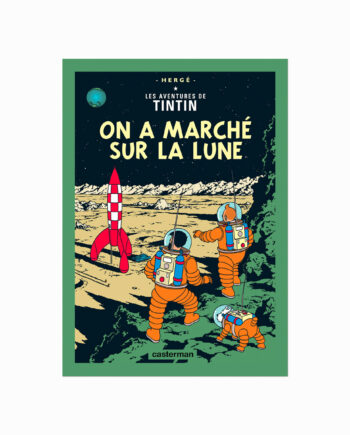 Tintin Plakat  On   Marché Sur La Lune  1954