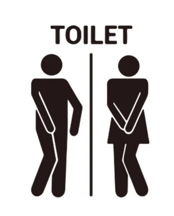 Toilet Skilt     Sjov Toilet Wallsticker  19x28cm
