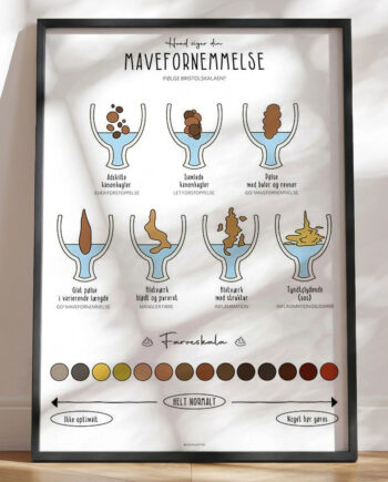 Toiletplakat Med Pøllefarver Og -konsistenser Hvad Siger Din Mavefornemmelse