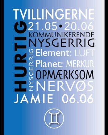 Tvillingerne Stjernetegn Med Tekst Plakat