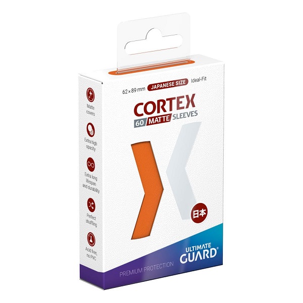 Ultimate Guard Cortex Sleeves  Kortlommer  Japanese Size  Yugioh-st 195 184 Rrelse  Matte Orange  Orange   60 Sleeves
