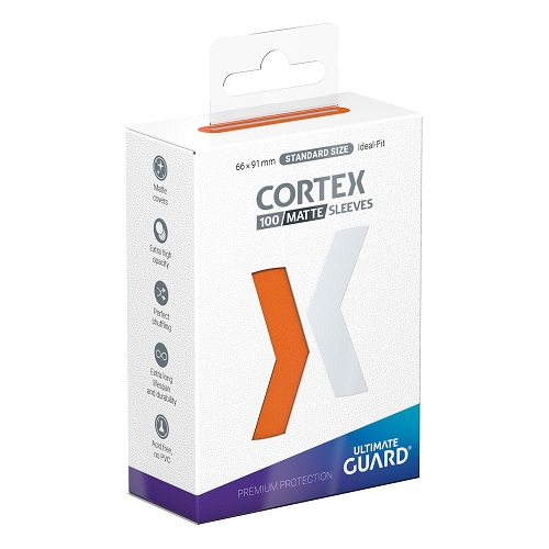 Ultimate Guard Cortex Sleeves  Kortlommer  Standard Size Matte Orange  100 Sleeves