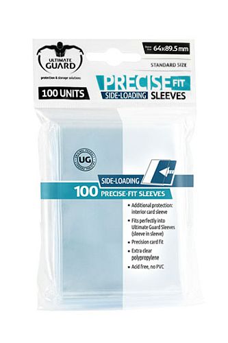 Ultimate Guard Precise-fit Sleeves  64x89 5mm Lommer  Side-loading Standard Size Transparent  Gennemsigtig   100 Lommer   Perfect Fit