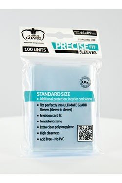 Ultimate Guard Precise-fit Sleeves  64x89mm Lommer  Standard Size Transparent  Gennemsigtig   100 Lommer   Perfect Fit