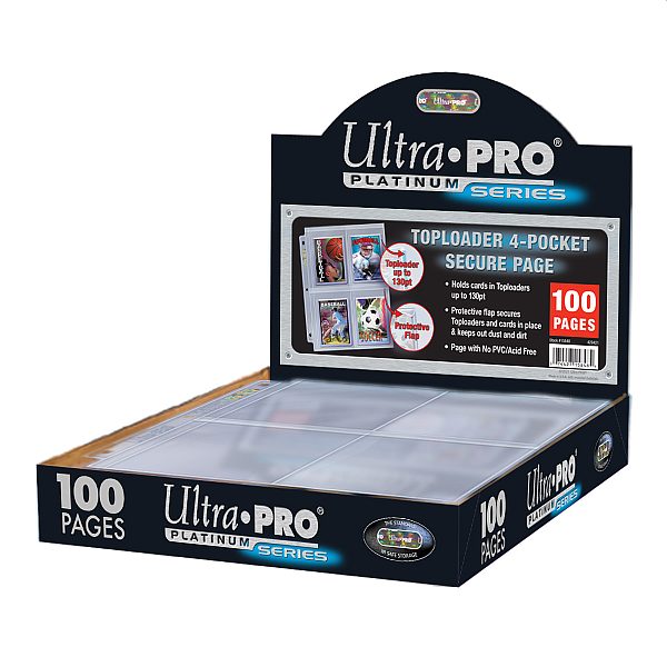 Ultra Pro Mappelommer   Huller Platinum Secure Toploader  -pocket Sider Display Med 100 Stk   15848