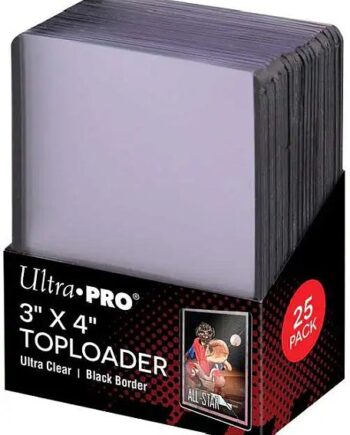 Ultra Pro Toploader: Ultra Clear  Black Border  Box  25 Stk  Plastik Deck Protector Til Kort   Lommer Sleeves  81158