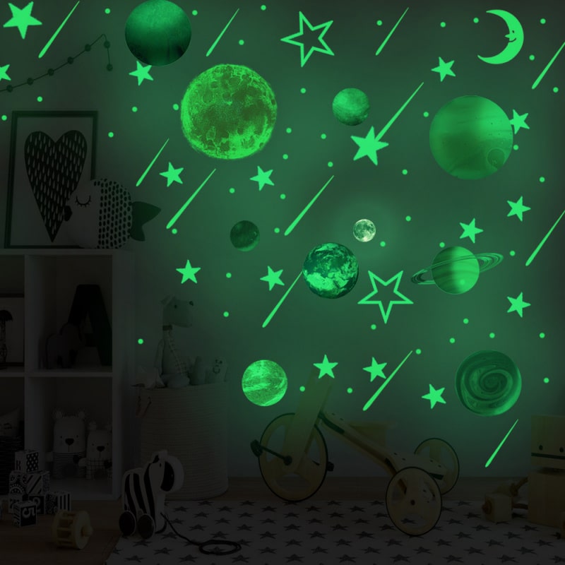 Universet Som Selvlysende Wallsticker Få Solsystemet På Væggen 158 Dele Stor