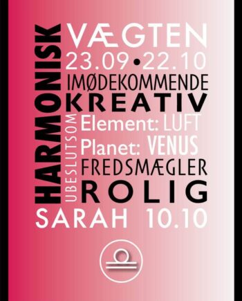 Vægten Stjernetegn Med Tekst Plakat