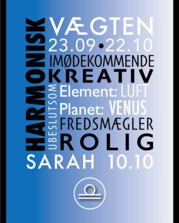 Vægten Stjernetegn Med Tekst Plakat