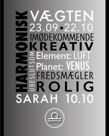 Vægten Stjernetegn Med Tekst Plakat