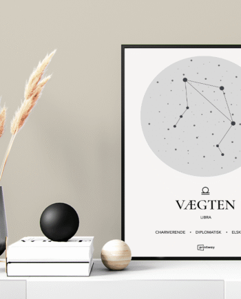 Vægten Stjernetegn Plakat Hvid 60 84 Cm  A1