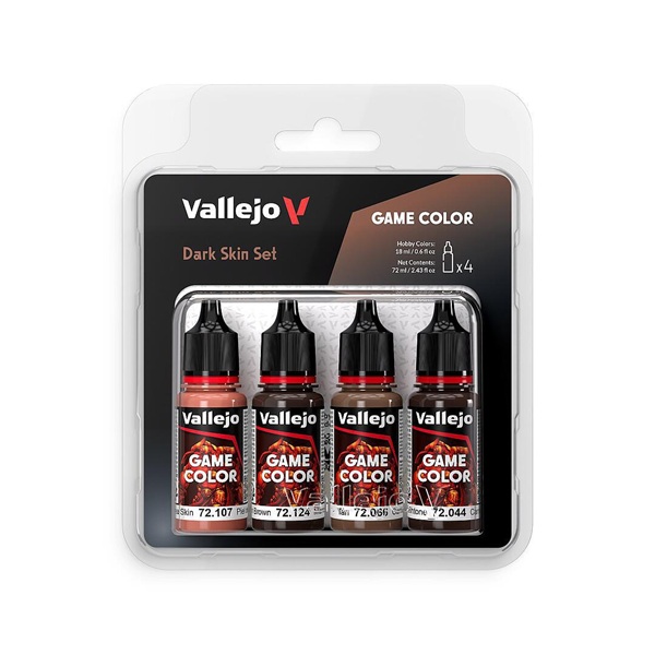 Vallejo Maling Game Color: Dark Skin Color Set Colors 18ml