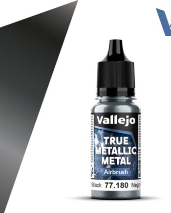 Vallejo Maling True Metallic Metal: Airbrush Obsidian Black 18ml