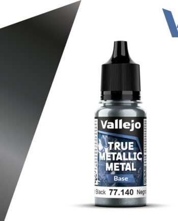 Vallejo Maling True Metallic Metal: Base Obsidian Black 18ml