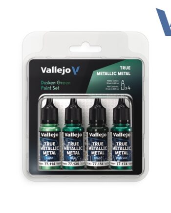 Vallejo Maling True Metallic Metal: Paint Set Dusken Green    Colors