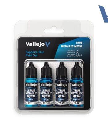 Vallejo Maling True Metallic Metal: Paint Set Sapphire Blue    Colors