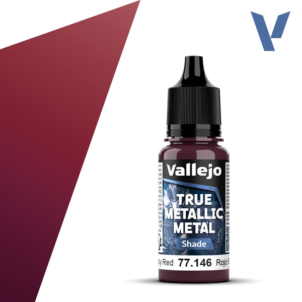 Vallejo Maling True Metallic Metal: Shade Ruby Red 18ml