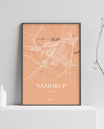 Vamdrup Plakaten Fuldt Kort Guld 70 100 Cm  B1