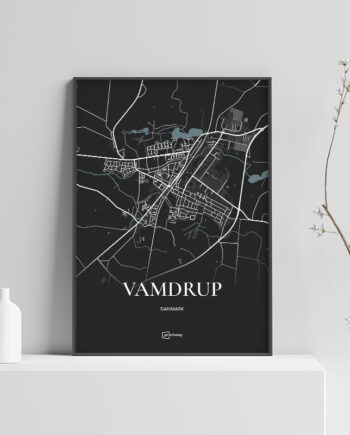 Vamdrup Plakaten Fuldt Kort Sort 70 100 Cm  B1