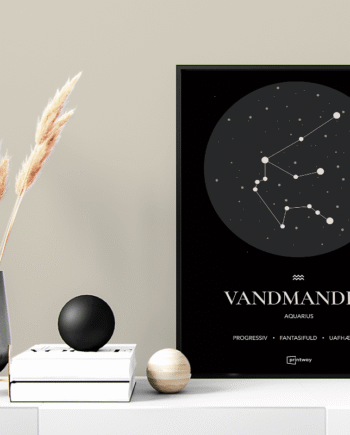 Vandmanden Stjernetegn Plakat Sort 60 84 Cm  A1