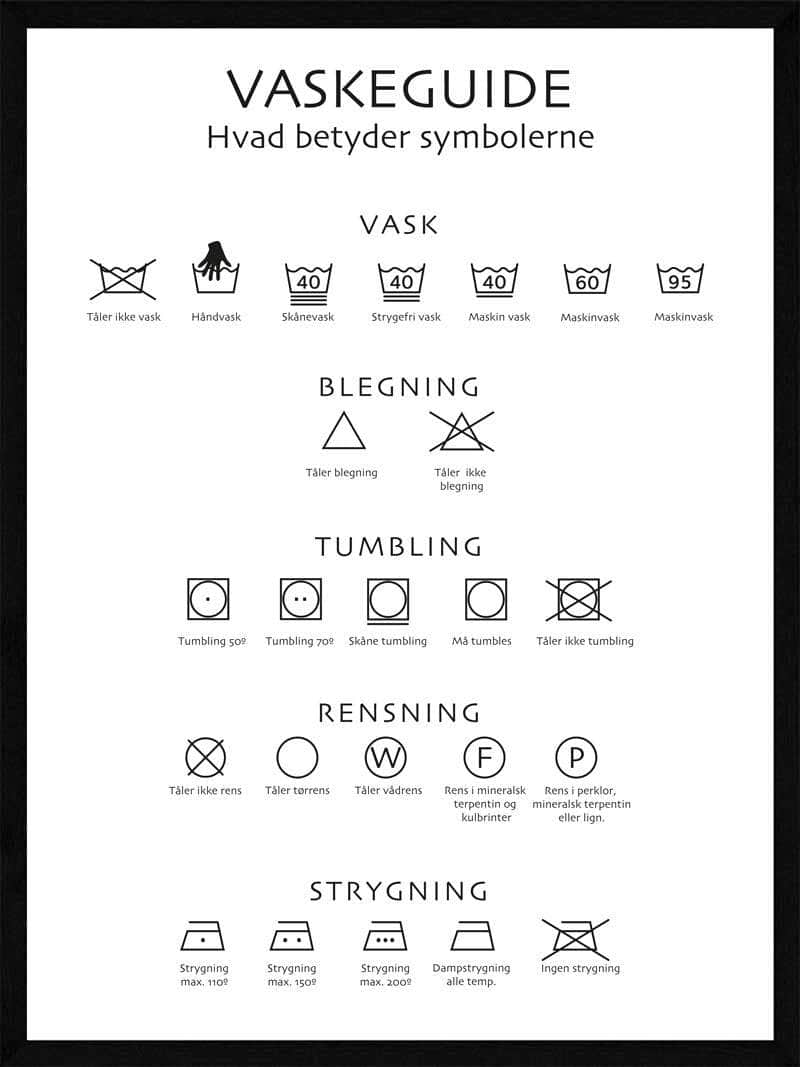 Vaskeguide Plakat Hvid