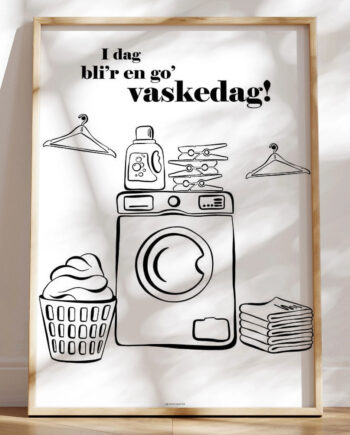 Vaskeguide Plakat Med Redskaber