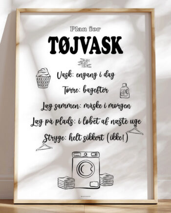 Vaskeplakat Med Tekst Sjovt Citat Om Vasketøj