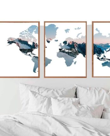 Verdenskort Plakat     Dele Top Of The World