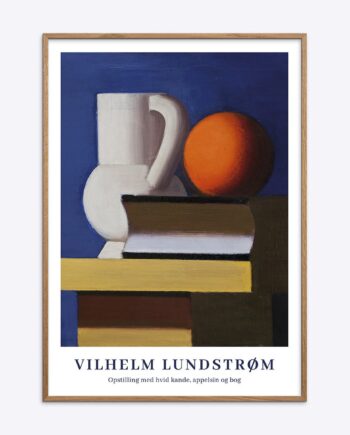 Vilhelm Lundstrøm Opstilling Med Hvid Kande  Appelsin Og Bog
