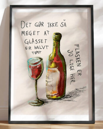 Vinplakat Flasken Er Jo Lige Her