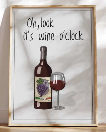 Vinplakat Wine   Clock