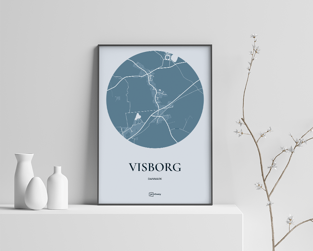 Visborg Plakaten Rundt Kort Havblå 70 100 Cm B1