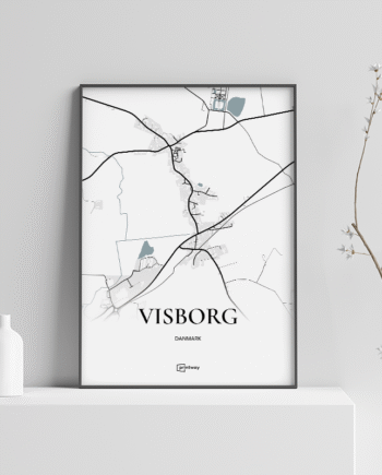 Visborg Plakaten Fuldt Kort Hvid 70 100 Cm  B1