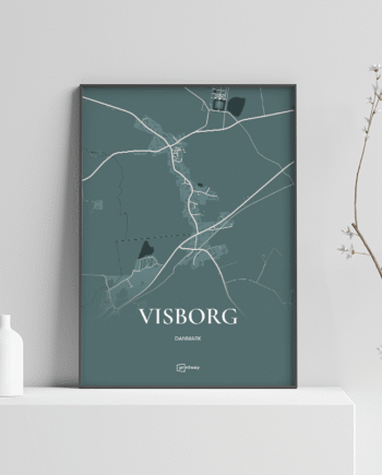 Visborg Plakaten Fuldt Kort Skovgrøn 70 100 Cm  B1