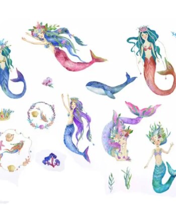 Wallsticker Med En Masser Af Havfruer