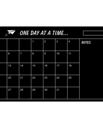 Wallsticker Tavle  One Day At   Time Månedskalender Til Kridt  Inkl Kridt  60x45cm