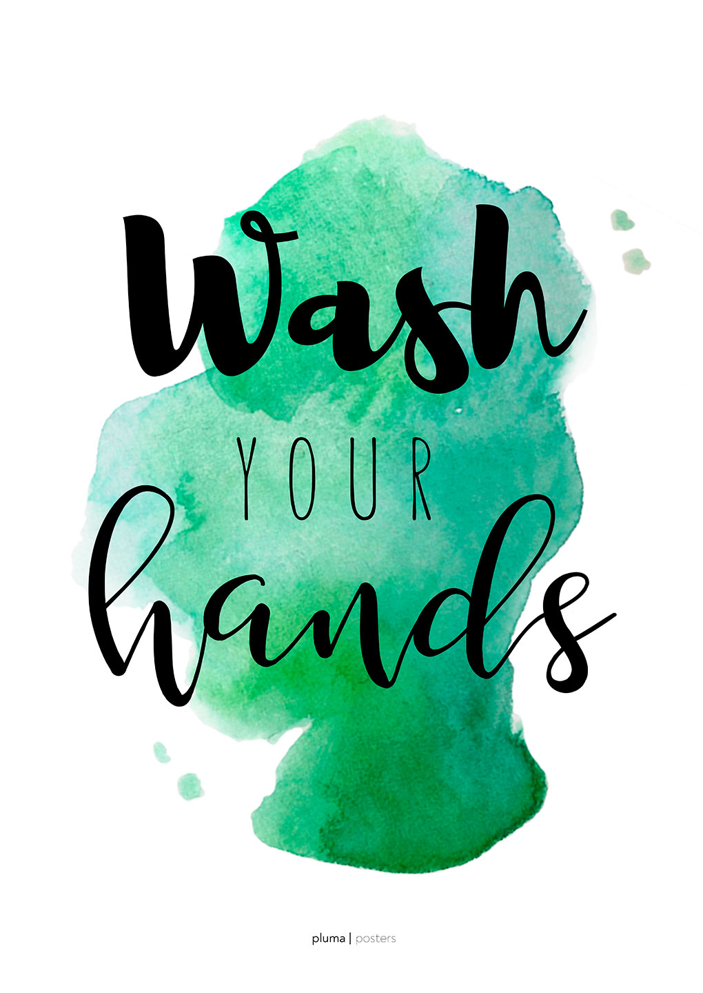 Wash Your Hands Grøn Af Pluma Posters