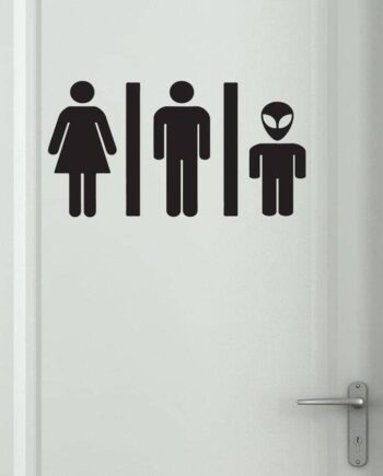 Wc Skilt   Alien Wallsticker
