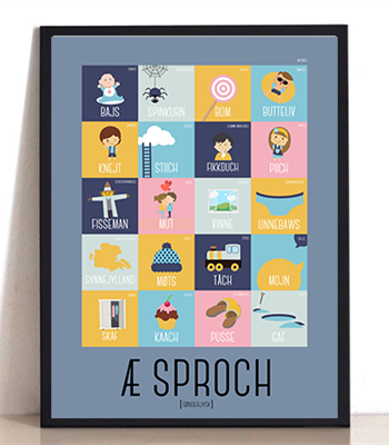 Sproch Blå Plakat