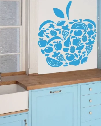 æble Lavet Af Frugt Wallsticker