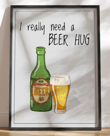 ølplakat Beer Hug