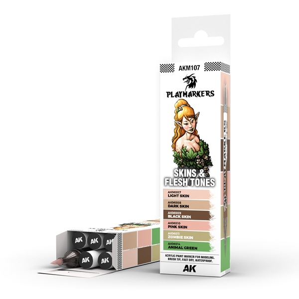 Ak Interactive Playmarkers Set: Skins   Flesh Tones    Paint Markers Malingstuscher